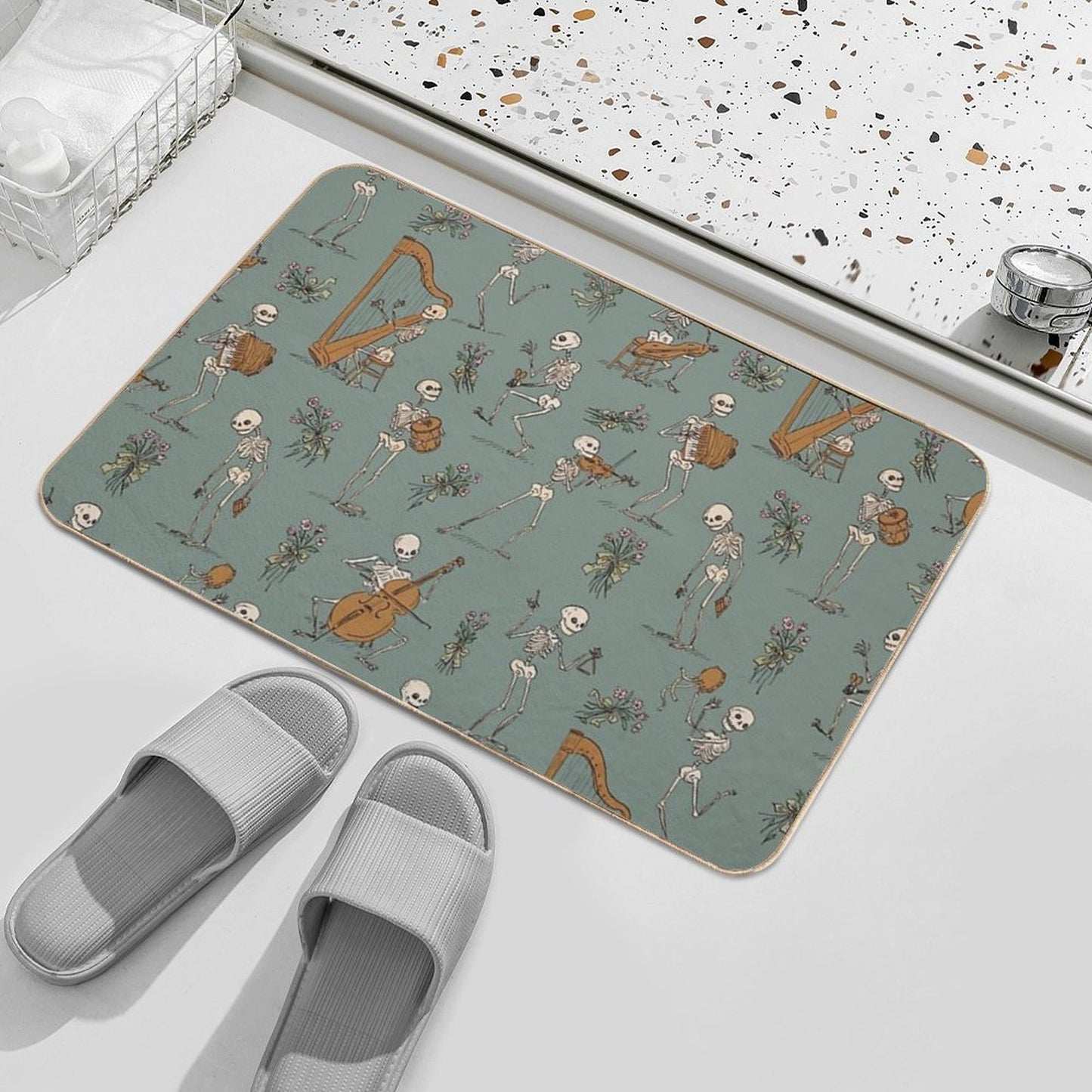 Skeleton Orchestra  Rapid-Drying Bath Mat