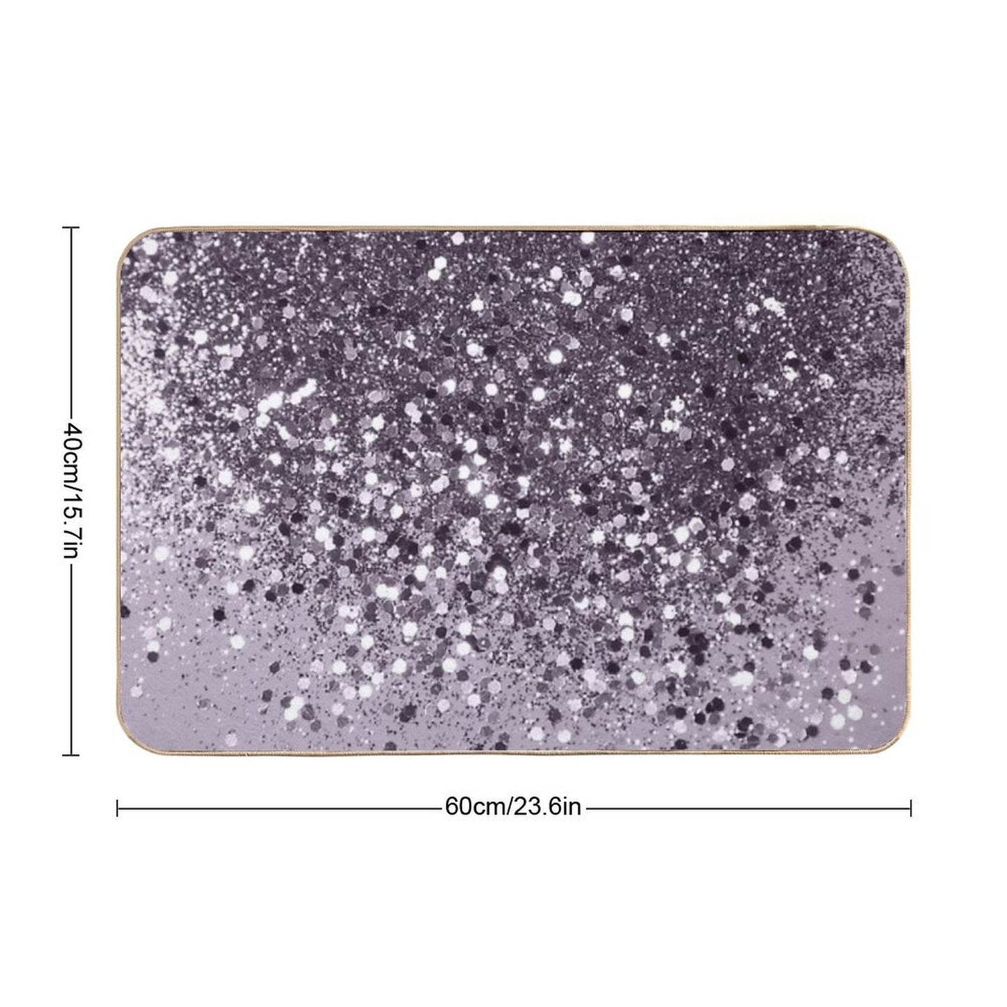 Lavender Lady Glam #2 (Photo of Glitter Only - Not Reflective)  Repositionable Bath Mat