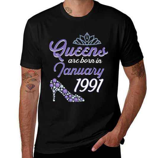 30 Years Old Bday January 1991 30Th Birthday Women  Vintage-inspired T-Shirt