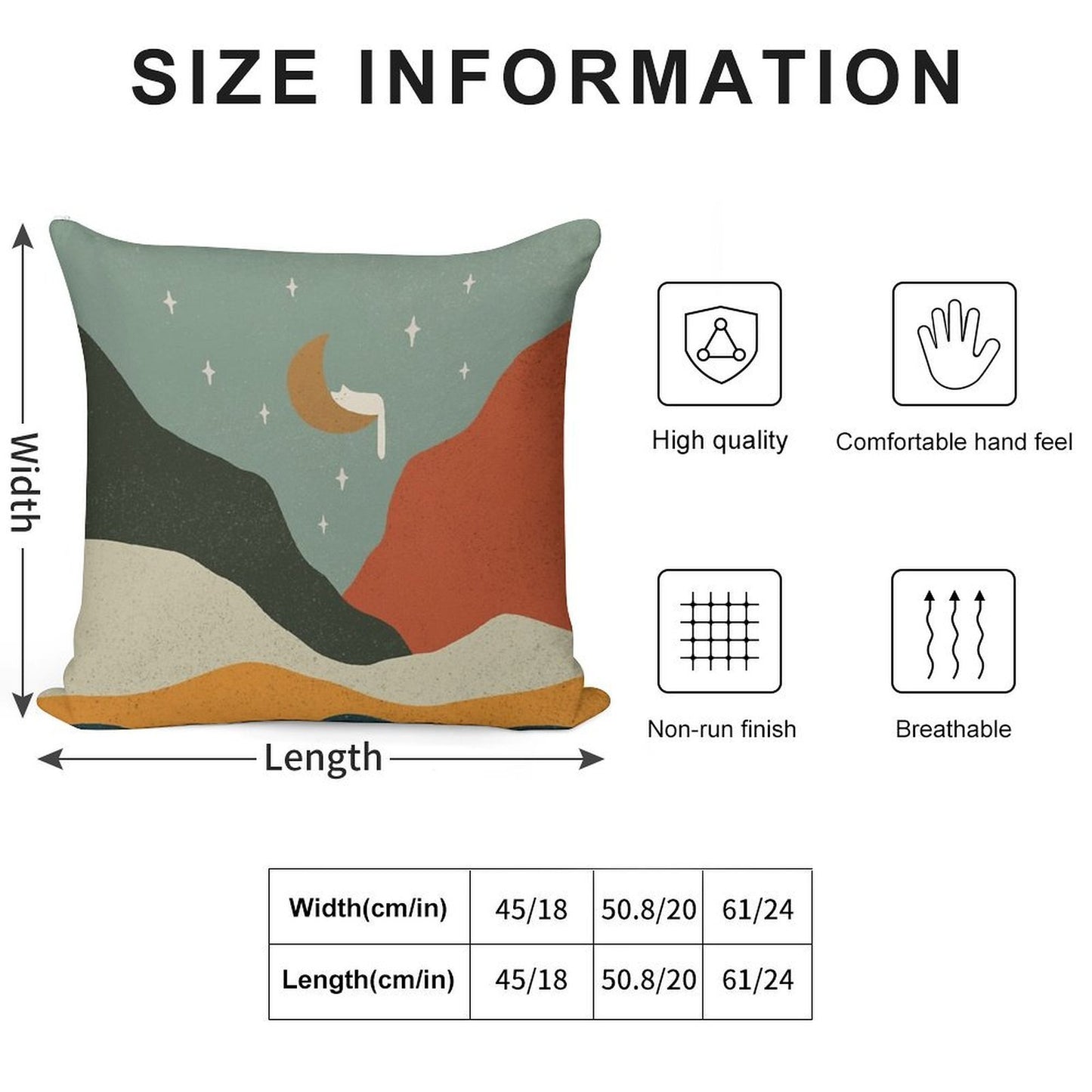 Cat Landscape 203 Soft Easy Maintenance Throw Pillow