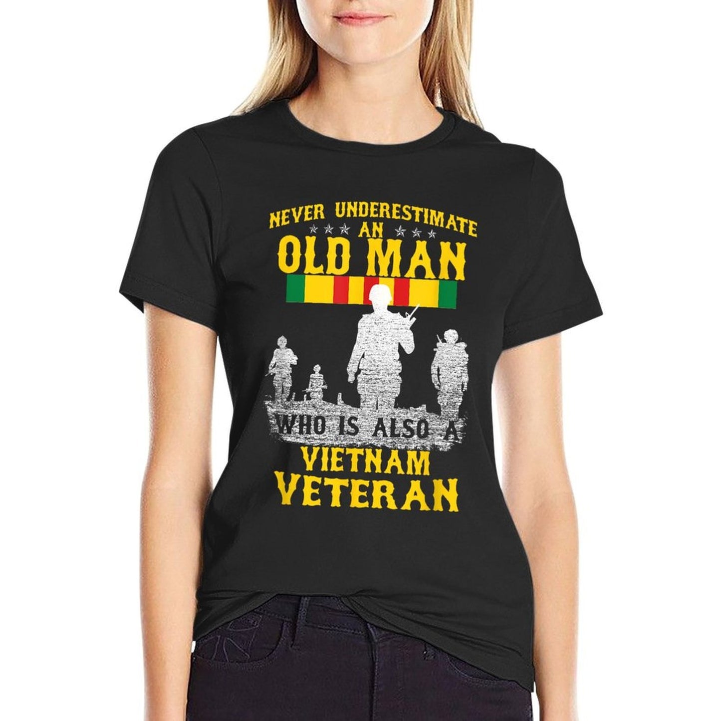 Never Underestimate An OLD MAN Vietnam Veteran - Gift  Breathable T-Shirt