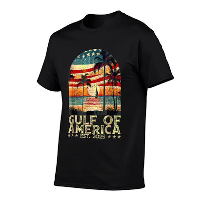 Retro Gulf Of US America 2025 American Flag Gulf Mexico Wrinkle-resistant T-Shirt