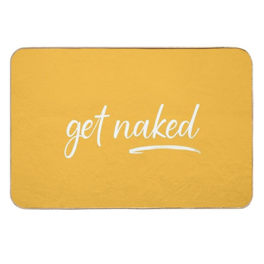 Get Naked Funny Bathroom Graphic  Absorbent Bath Mat
