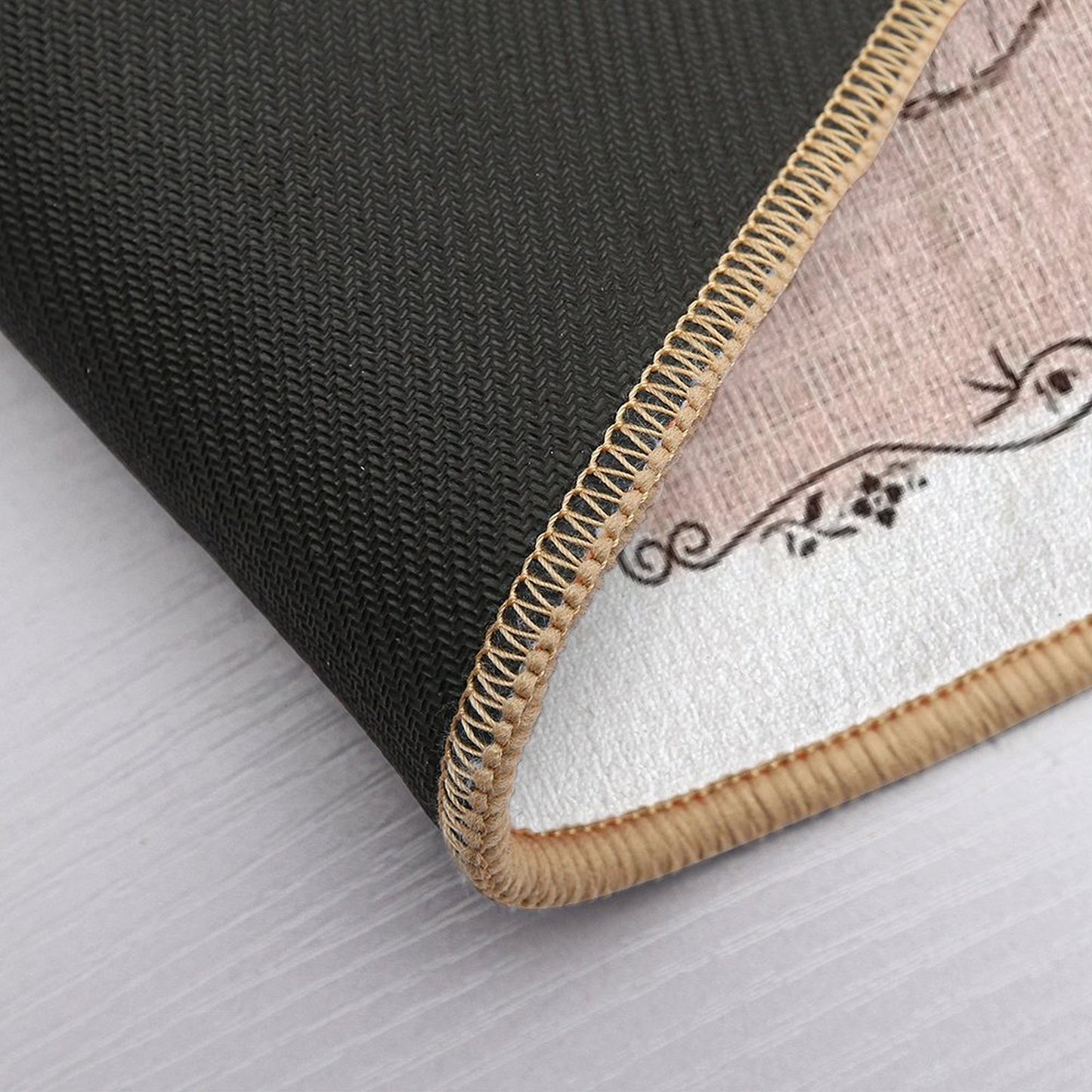 Natural Linen Art  Easy To Clean Bath Mat