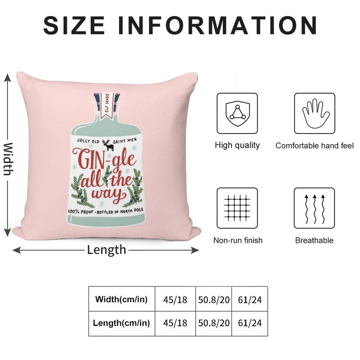 GIN-gle All The Way Soft Bedroom Essential Throw Pillow