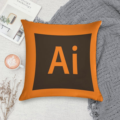 Illustrator Soft Short Plush Fabric Throw Pillow