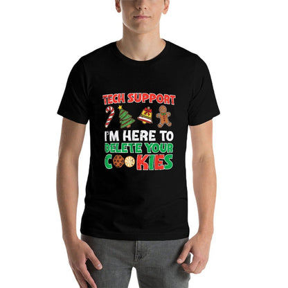 Christmas Tech Support Delete Cookies Funny Xmas Men Women  Cotton T-Shirt