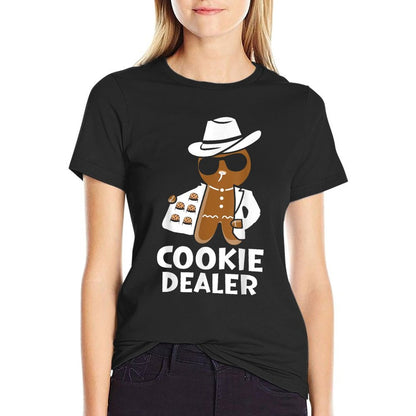 Funny Cookie Dealer Gingerbread  Heathered Texture T-Shirt