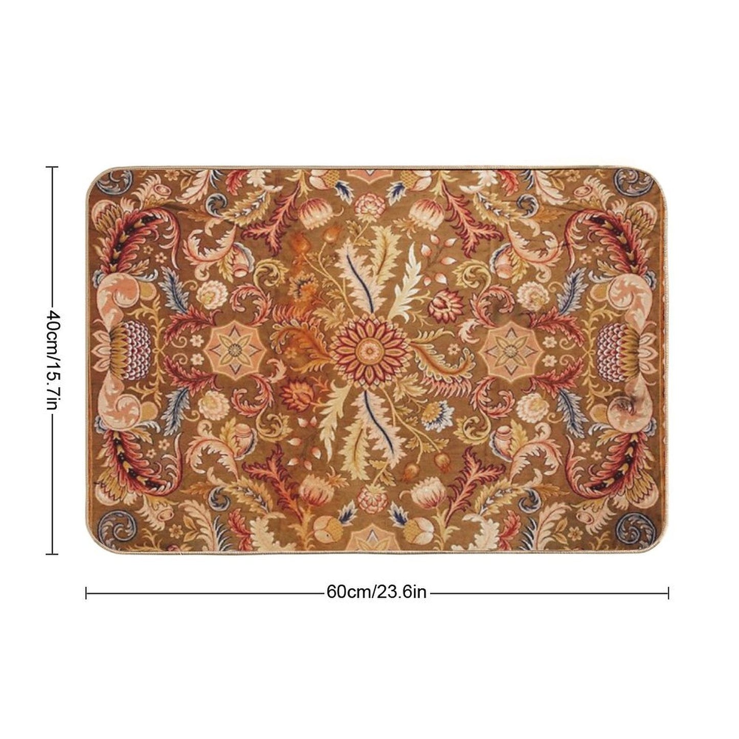 Antique French Aubusson Rug Print  Multi-Purpose Bath Mat