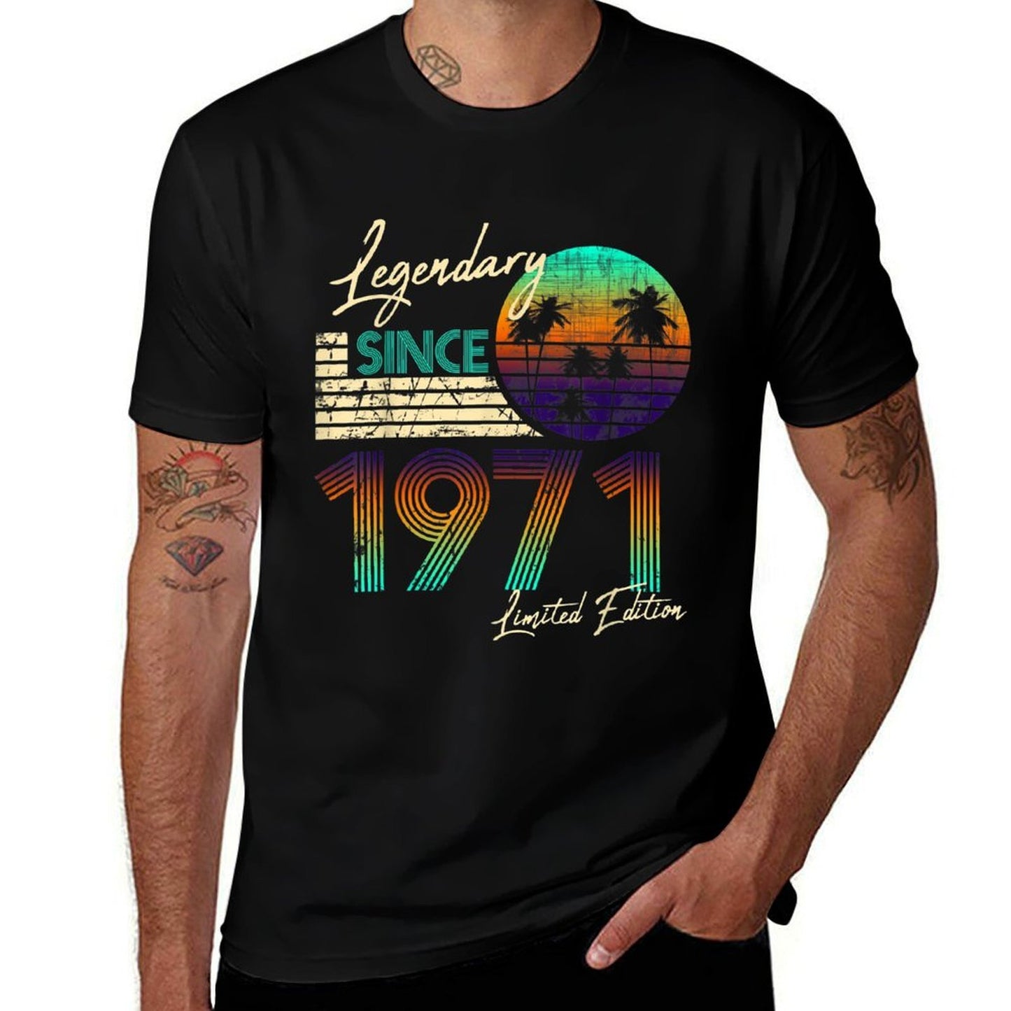 Mens Legendary Since Bday April 1971 Vintage 50Th Birthday  Stretchy T-Shirt