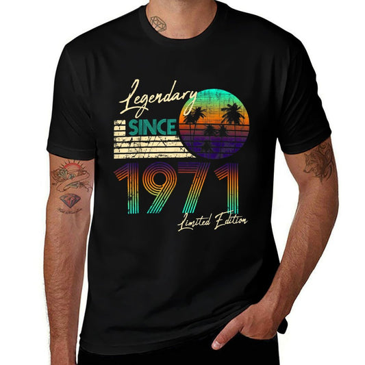 Mens Legendary Since Bday April 1971 Vintage 50Th Birthday  Stretchy T-Shirt