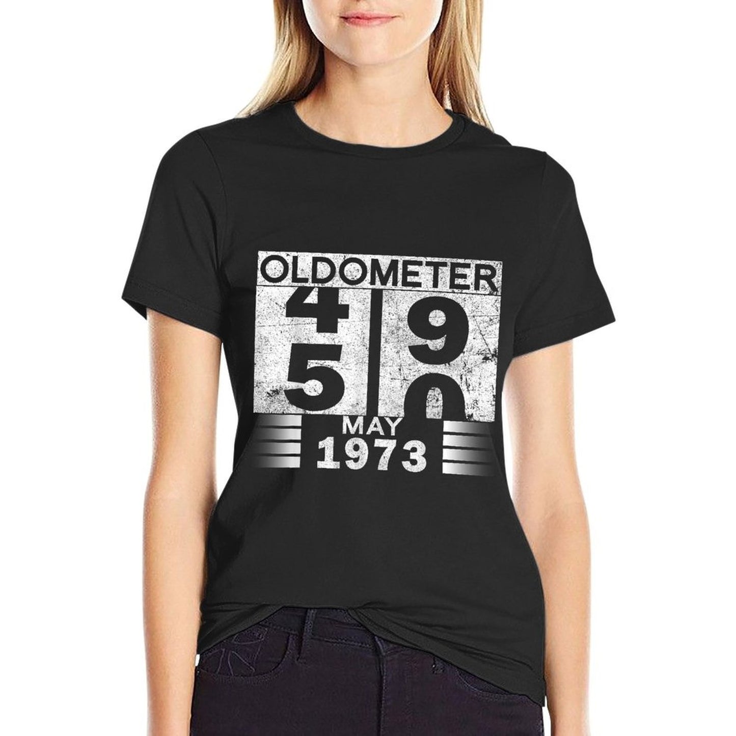 Oldometer 49-50 Born In May 1973 Funny 50th Birthday  Versatile T-Shirt