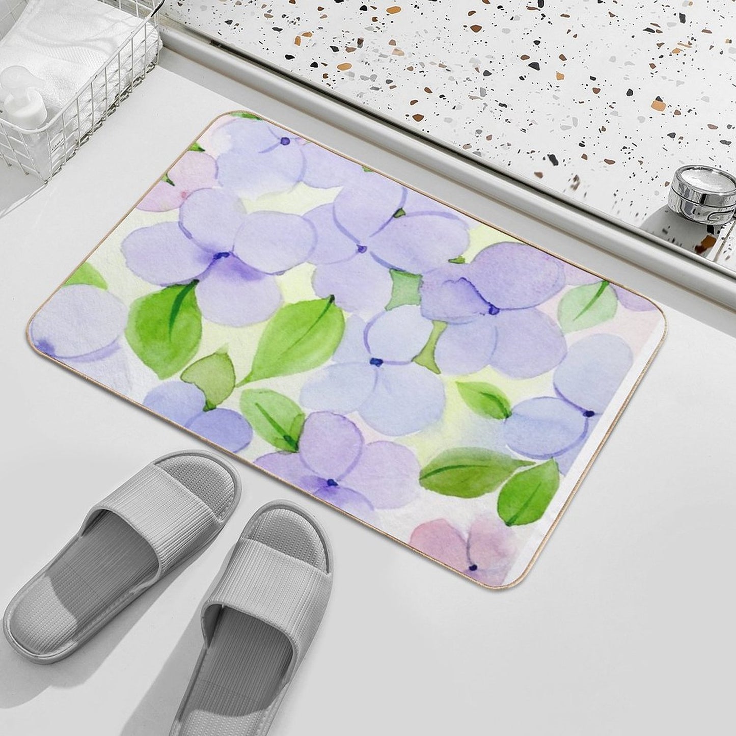 Delicate Blossom Pattern  Odorless Bath Mat