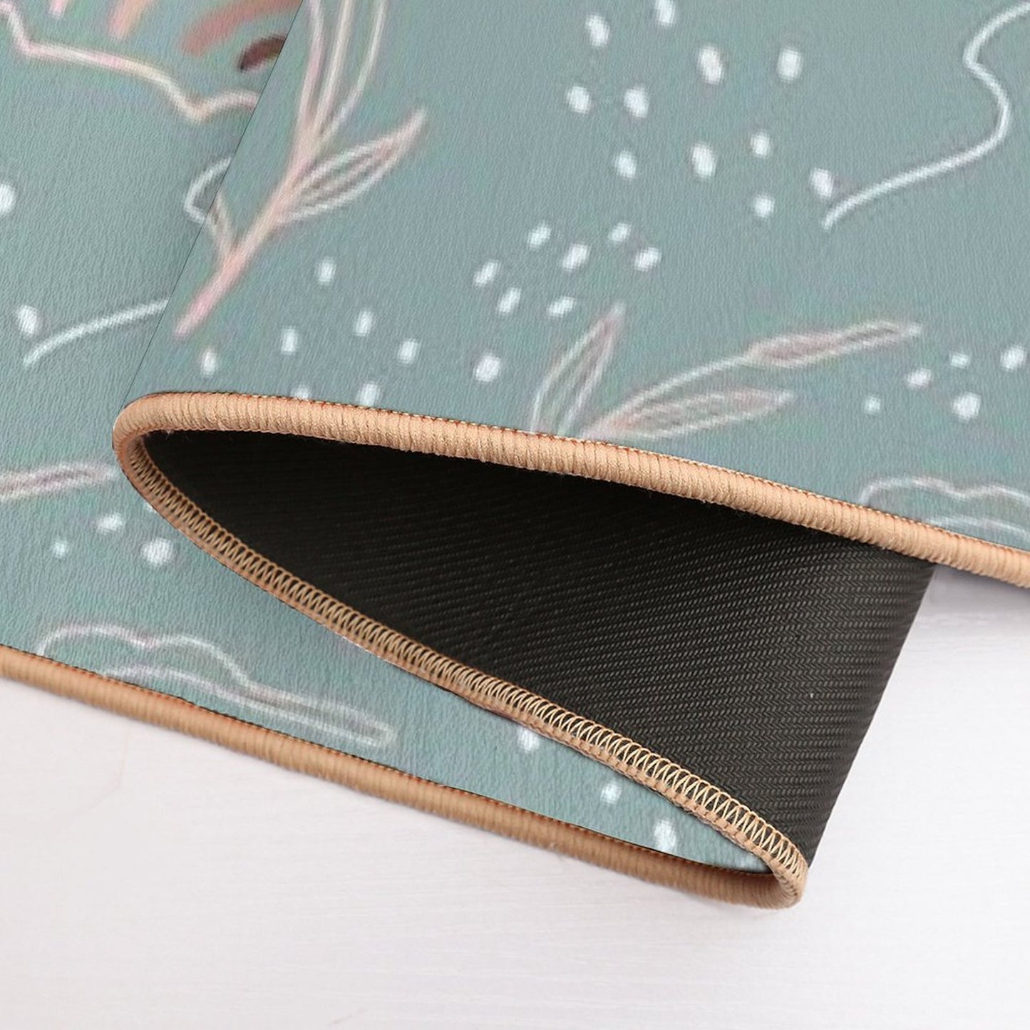 Minimalistic Design with Rainbow And Leaves  Dirt-Trapping Bath Mat