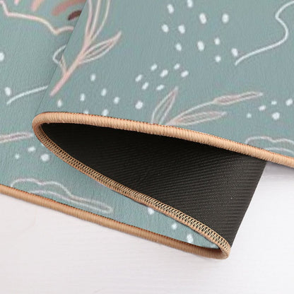 Minimalistic Design with Rainbow And Leaves  Dirt-Trapping Bath Mat