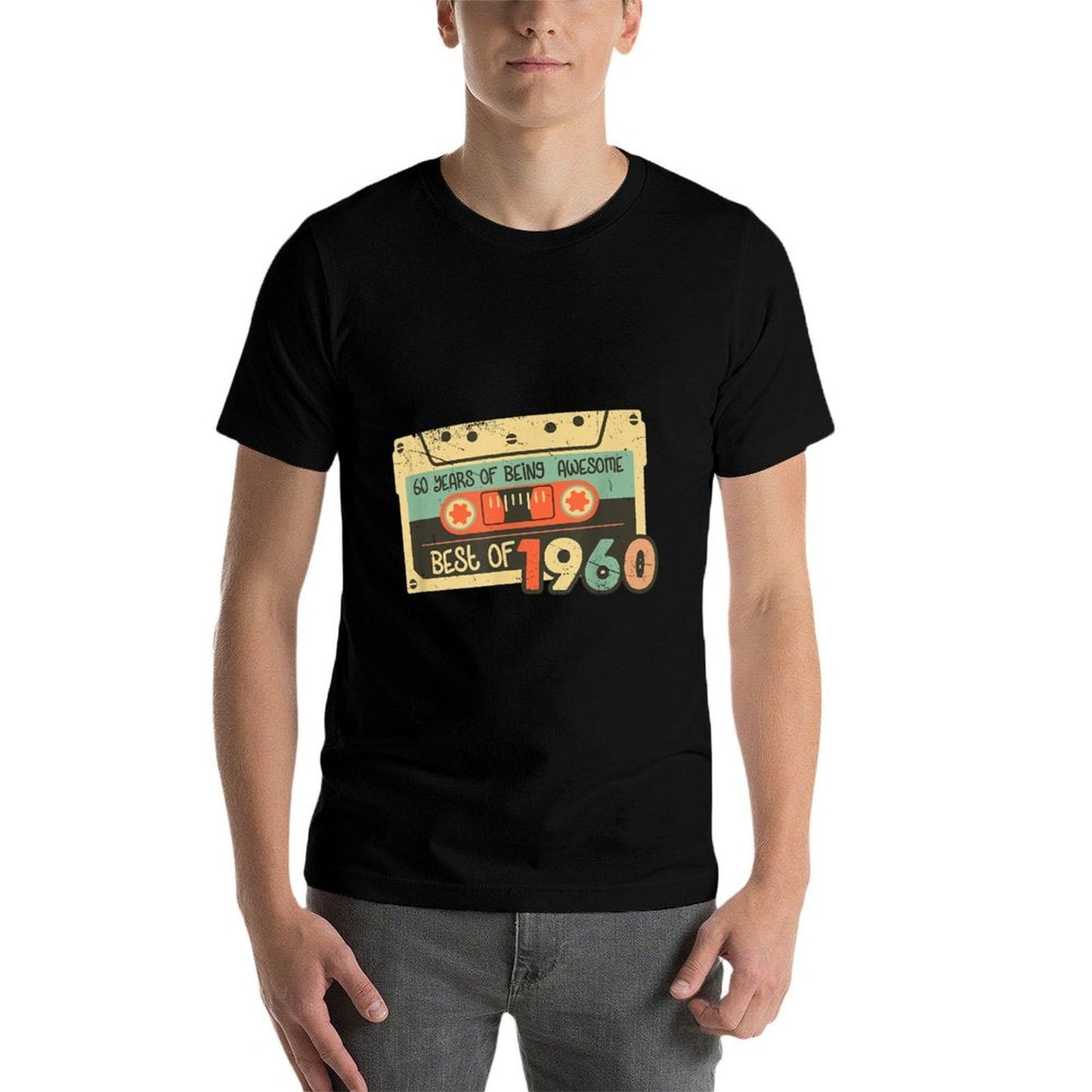 Cassette Tape Born in 1960 60 Years Old 60th Birthday Gift  Easy-care T-Shirt