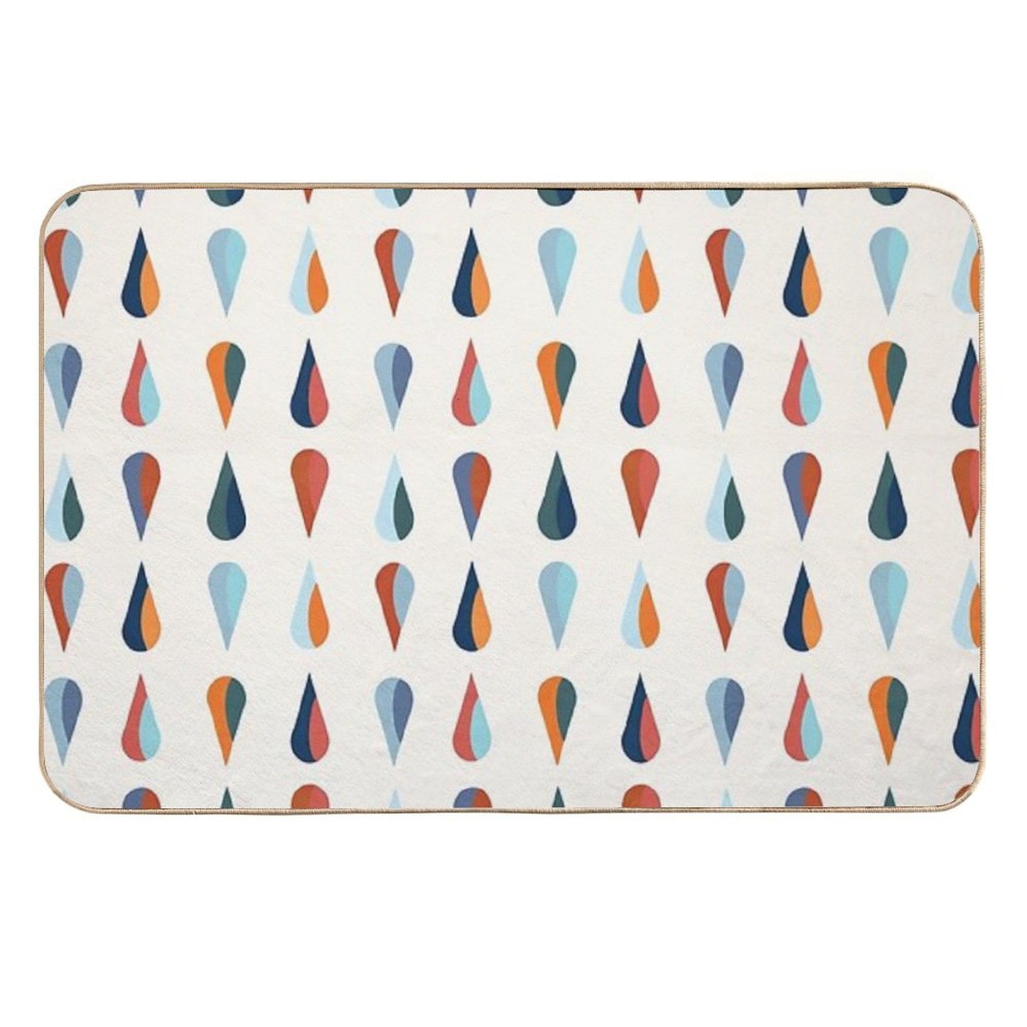 Teardrop Graphic in Blue And Orange  Versatile Bath Mat