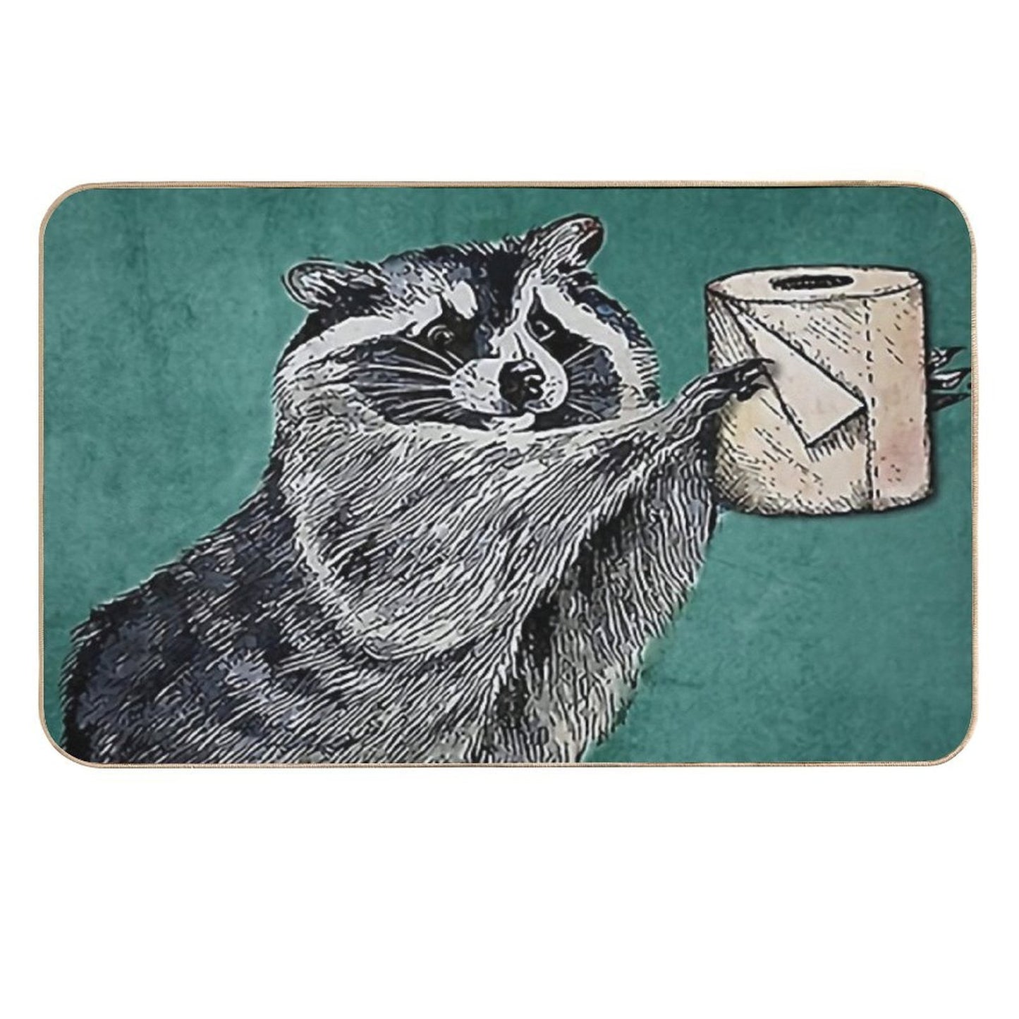 Vintage Racoon Your Butt Napkins My Lady  Pet-Safe Bath Mat