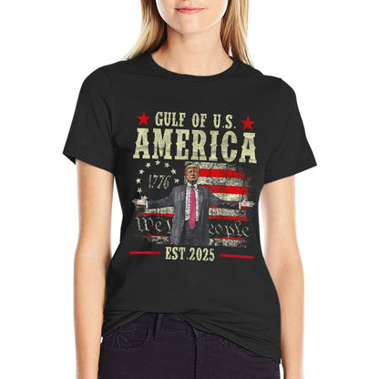 Funny Trump Gulf Of USA America 2025 Happy 4th Of July Trump  High-quality Stitching T-Shirt