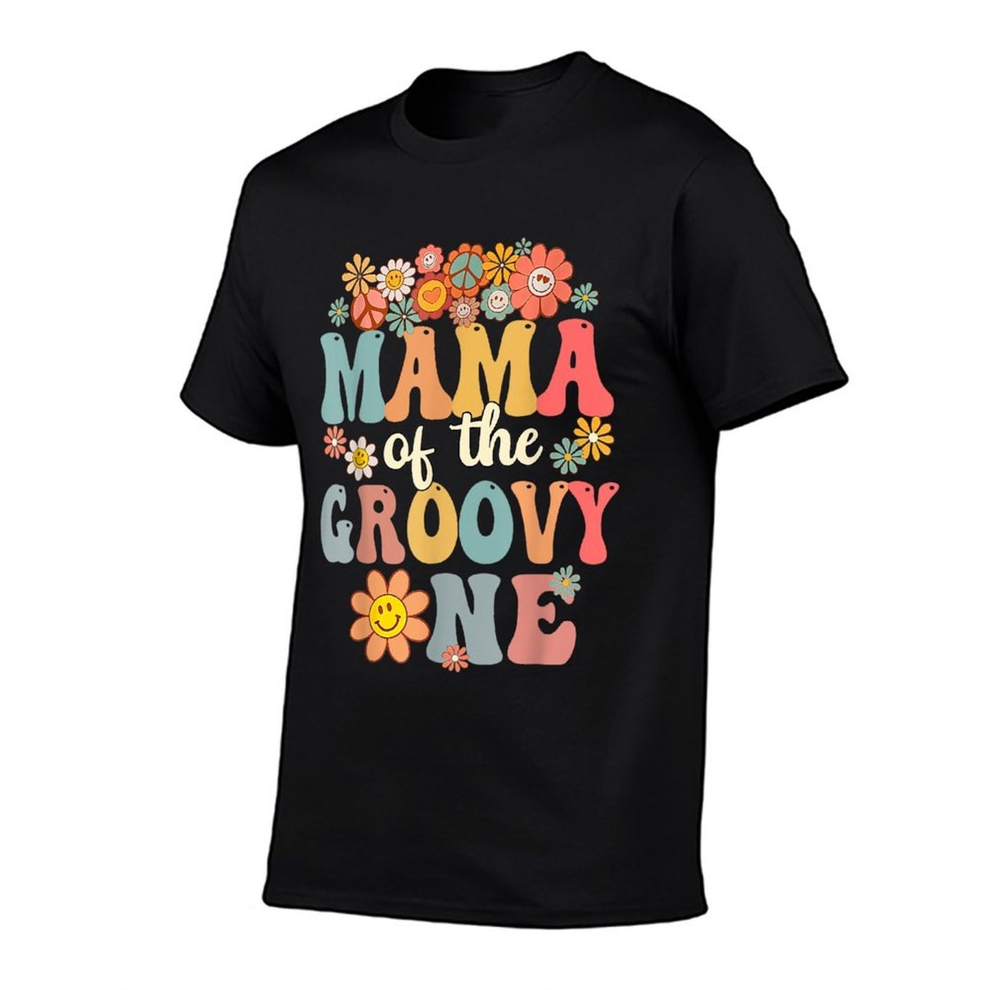 Retro Mama of Groovy One Matching Family 1st Birthday Party  Slim-fit Cut T-Shirt