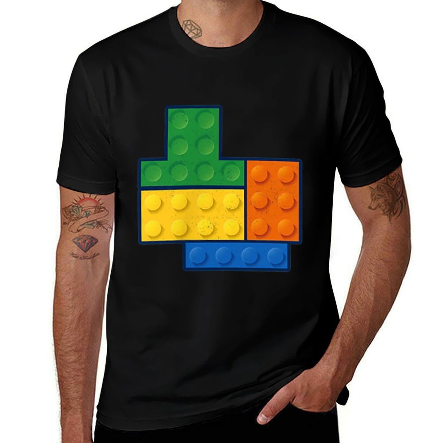 Building Blocks Pocket Master Builder Gamer Men Women Kids  Rolled Sleeves T-Shirt