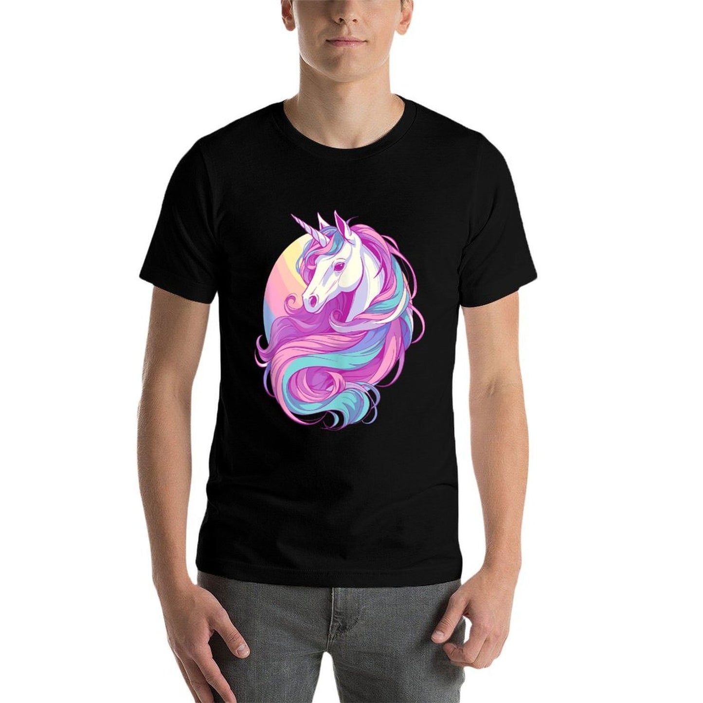 Majestic Sunset Unicorn Art Mystical Creature Fantasy  Breathable T-Shirt