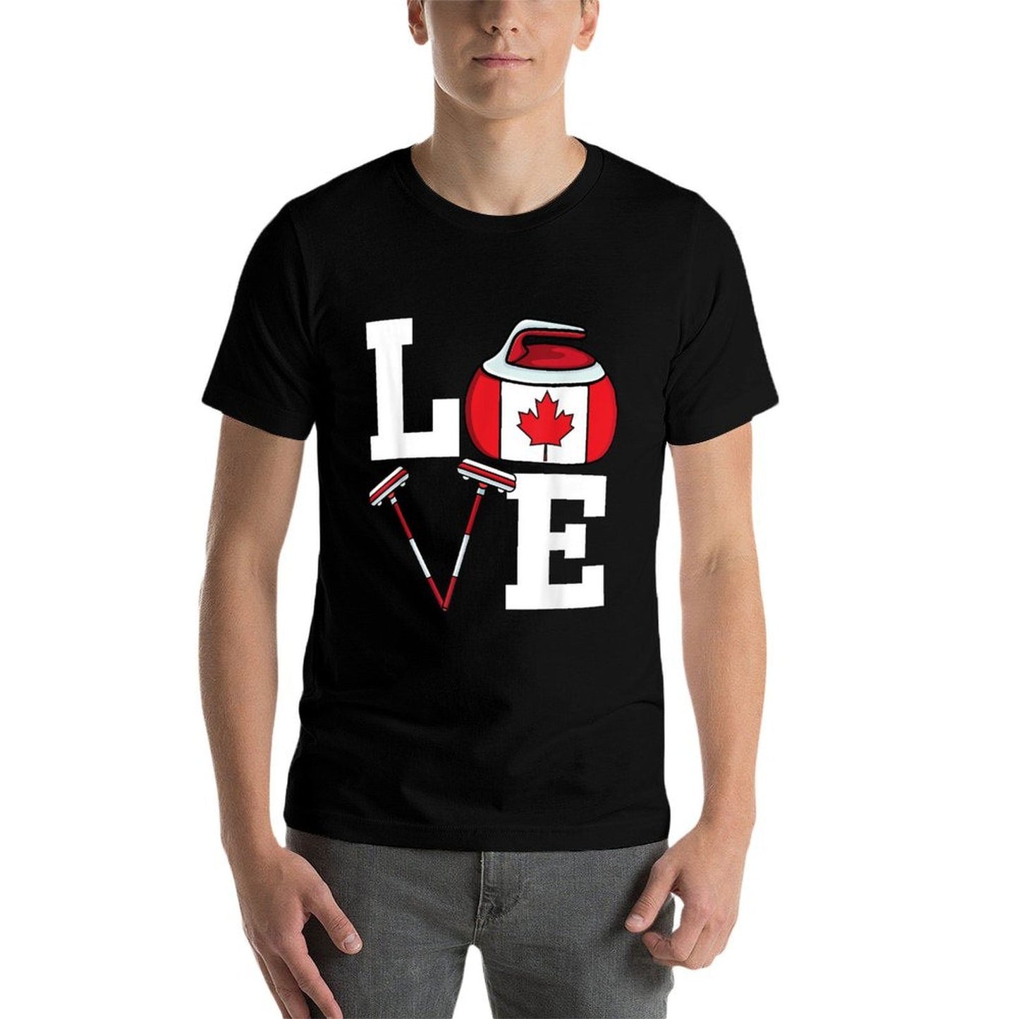 Canada Curling Broom Winter Ice Sports Canadian Curling  Graphic-printed T-Shirt