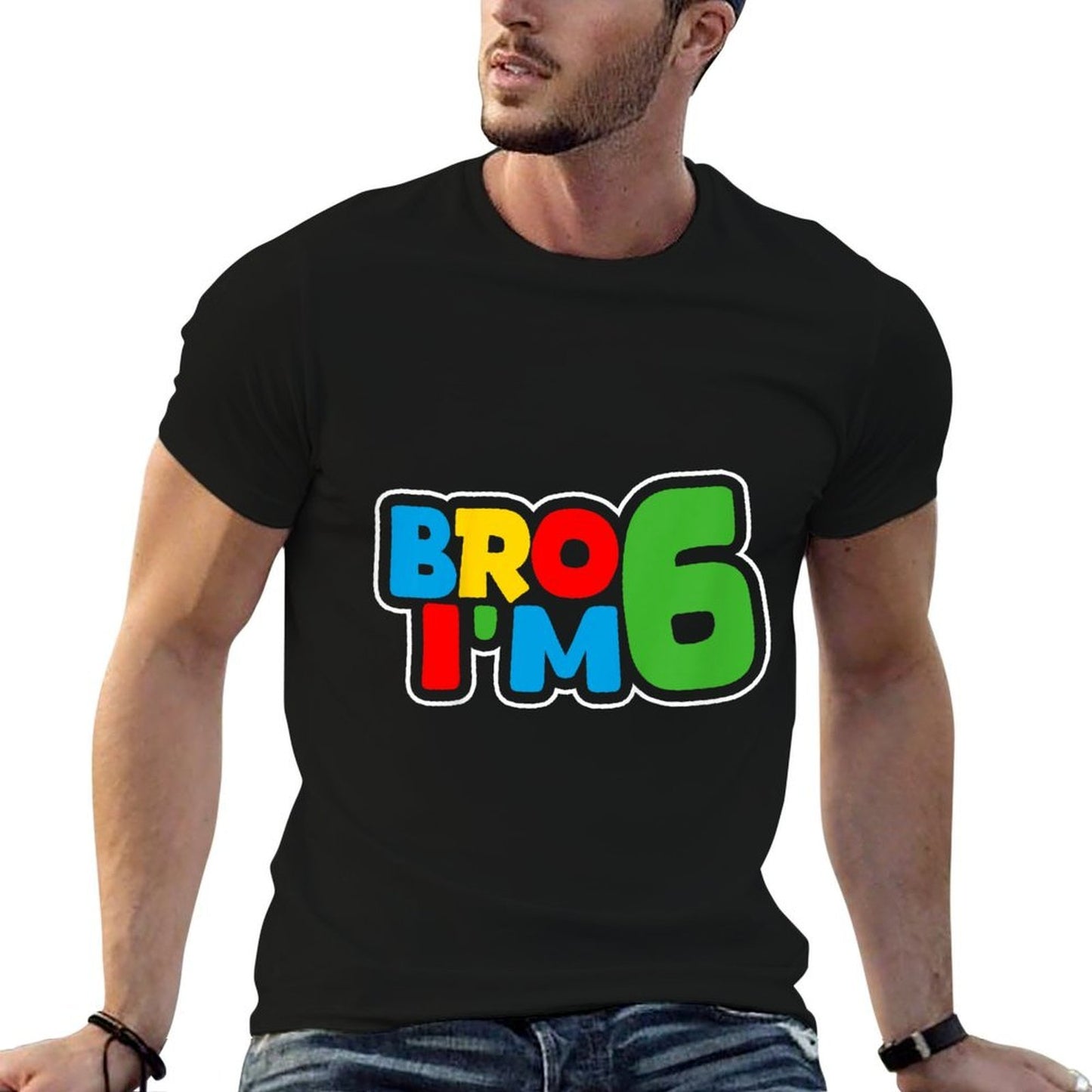 Kids 6th Birthday Boy Bro I’m 6 Year Old Four Party  Moisture-wicking T-Shirt