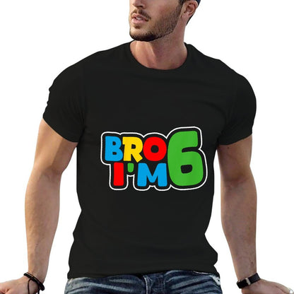 Kids 6th Birthday Boy Bro I’m 6 Year Old Four Party  Moisture-wicking T-Shirt