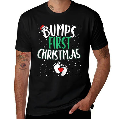 Womens Bumps First Christmas T-shirt For Mothers To Be  Oversized Silhouette T-Shirt