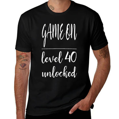 Game On Level 40 Unlocked 40th Birthday Gag Gift T  Durable T-Shirt