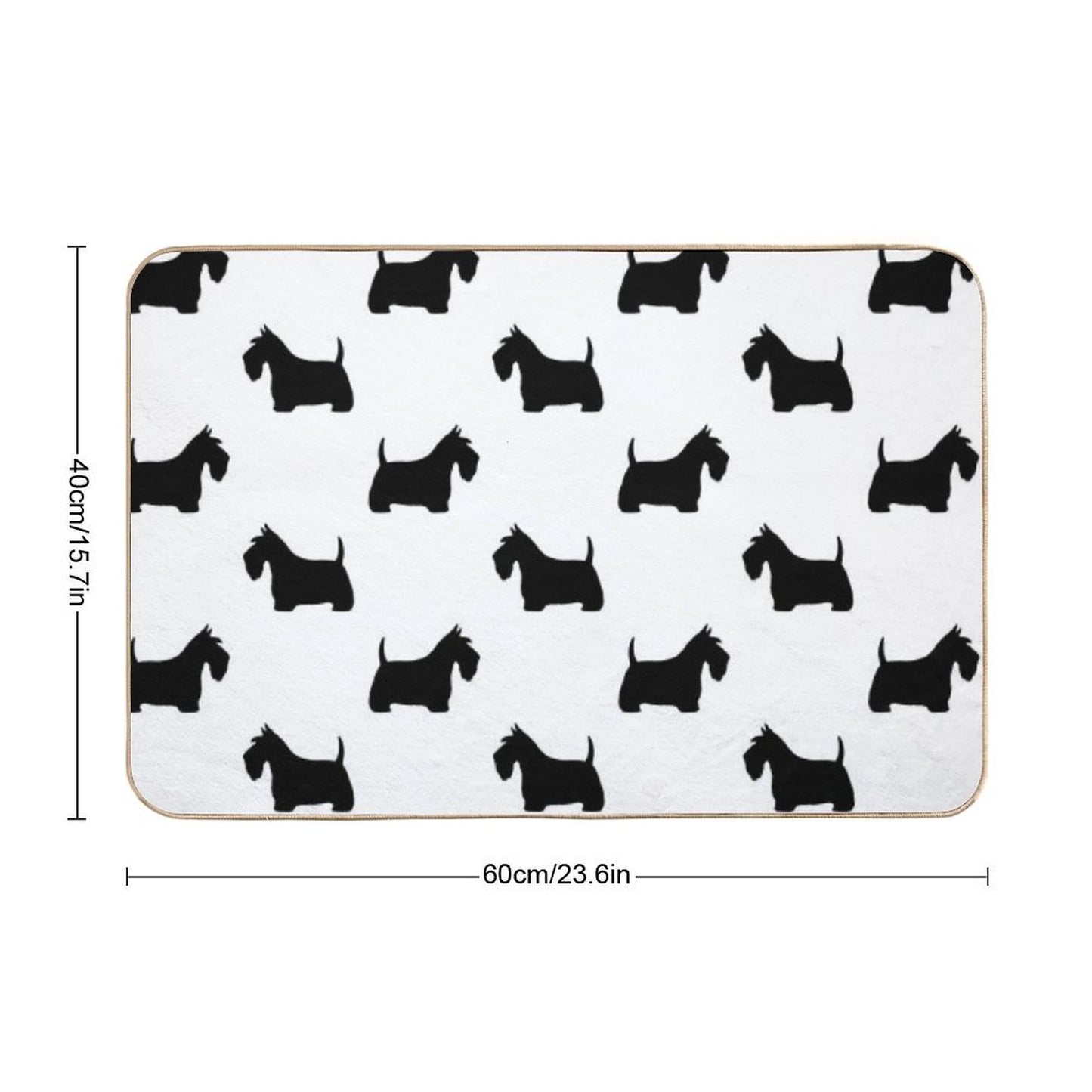 Scottish Terrier Silhouette(s) Black Scottie Dog  Absorbent Bath Mat
