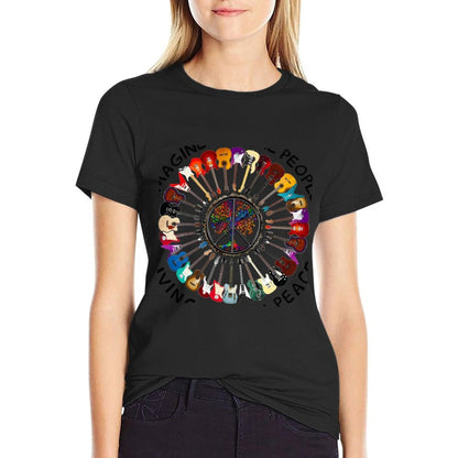 Imagine Hippie People Living Life in Peace And Love  Moisture-wicking T-Shirt
