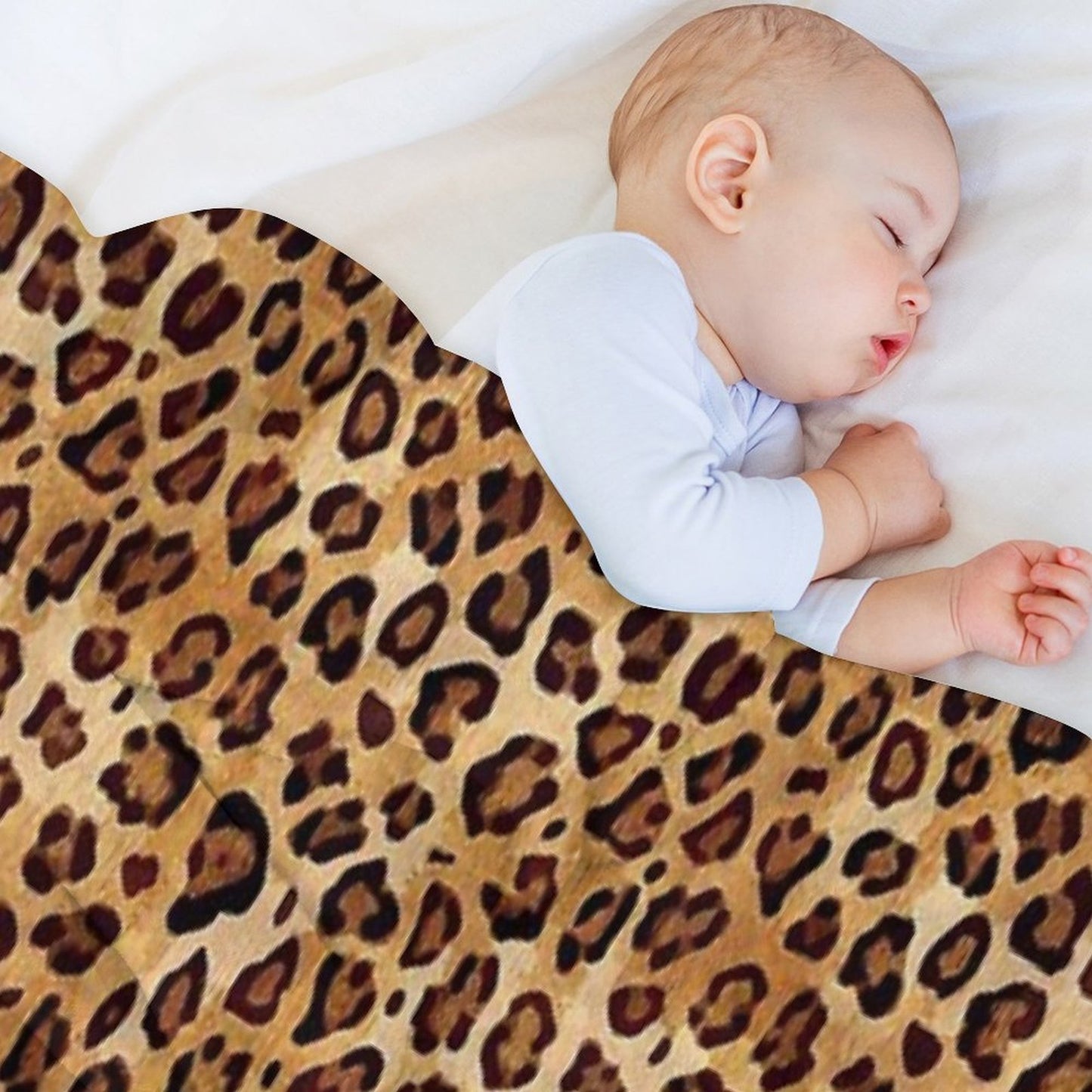 Rustic Texture Leopard Print Sustainable Throw Blanket