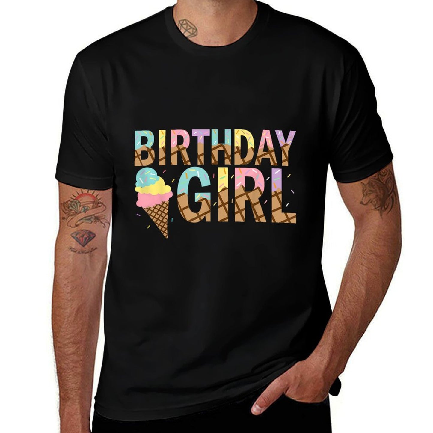 Birthday Girl Ice Cream Birthday Party Family Matching  Durable T-Shirt