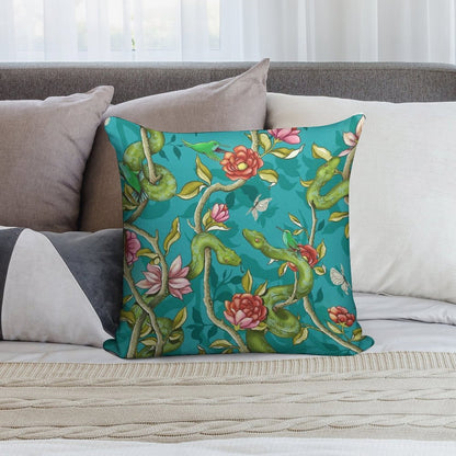Morning Song - Turquoise Soft Multiple Sizes Throw Pillow