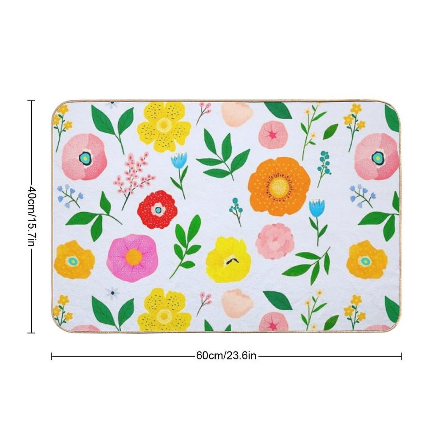 Floral Patterns  Dirt-Trapping Bath Mat