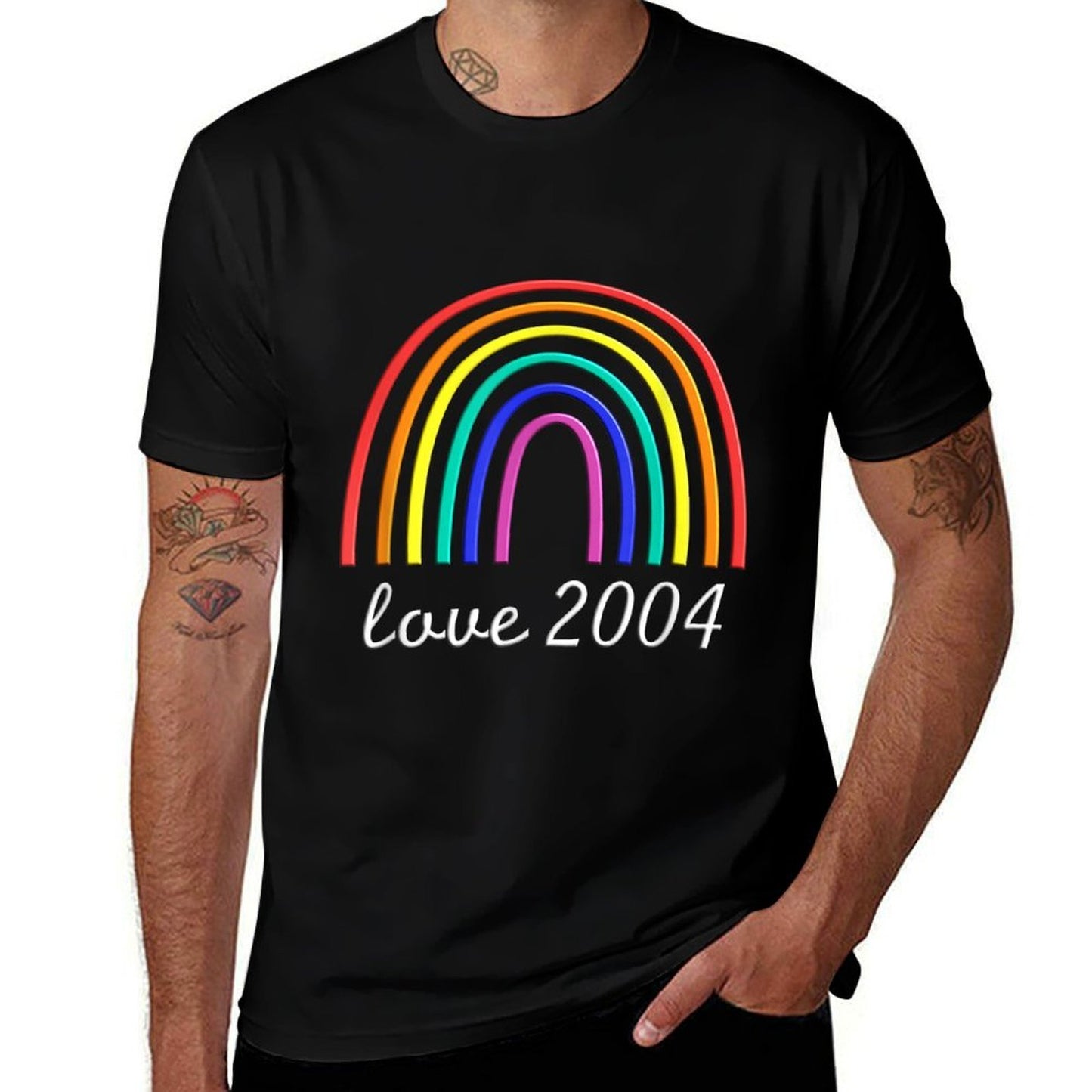 Classic Rainbow Love 2004 Happy 18th Birthday  Versatile T-Shirt