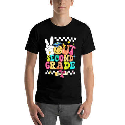 Peace Out Second Grade Graduation Last Day School 2nd Grade  Stretchy T-Shirt