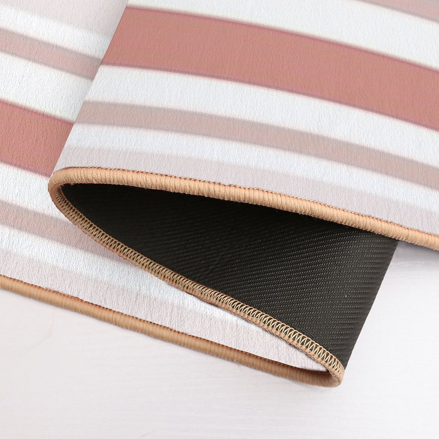 Line Art Neutral Peach  Fade-Resistant Bath Mat