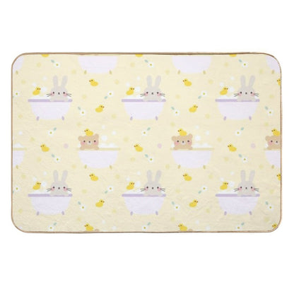 Cute Animals In Bathtub Pattern  Odorless Bath Mat