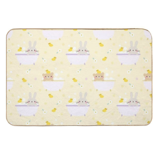 Cute Animals In Bathtub Pattern  Odorless Bath Mat