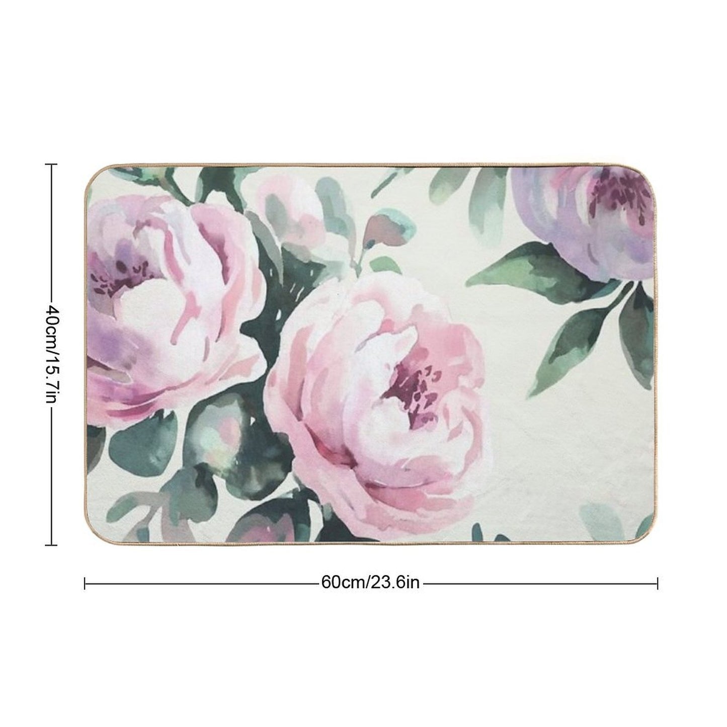 Charming Watercolor Tulips  Anti-Trip Bath Mat