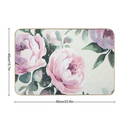 Charming Watercolor Tulips  Anti-Trip Bath Mat