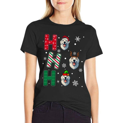 Ho Ho Ho Great Pyrenees Dog Lover Christmas Santa Elf Xmas  Fade-proof Color T-Shirt