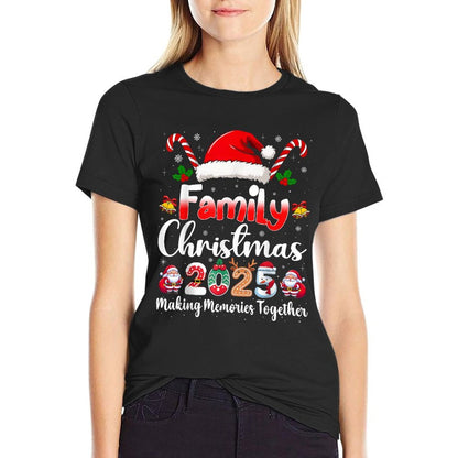 Family Crew Christmas Squad 2025 Funny Xmas Matching Pajamas  Easy-care T-Shirt