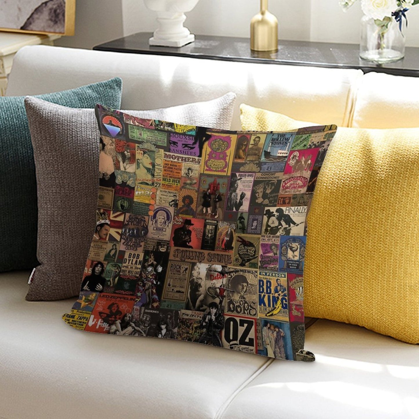 Rock N' Roll Stories II Soft Home Decor Throw Pillow