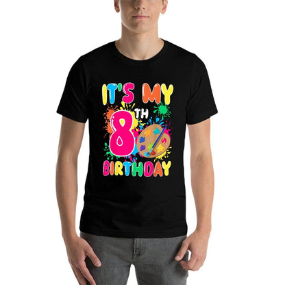 It's My 8th Birthday Painting Art 8 Year Old Bday Artist  Moisture-wicking T-Shirt