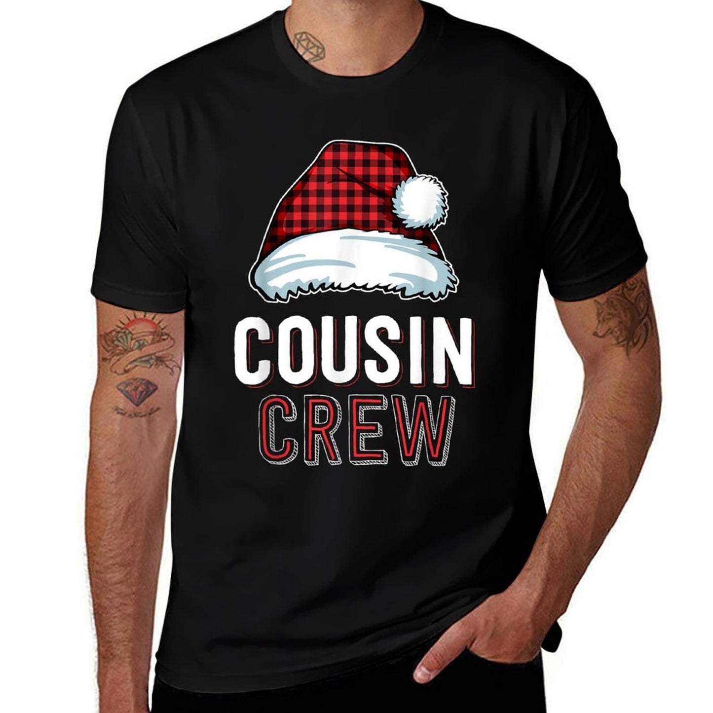 Cousin Crew Red Buffalo Plaid Family Matching Christmas  Trendy Pattern T-Shirt