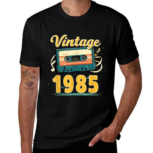 40th Birthday Gifts for Men Women Born in 1985 Retro Vintage  Summer-ready Fabric T-Shirt